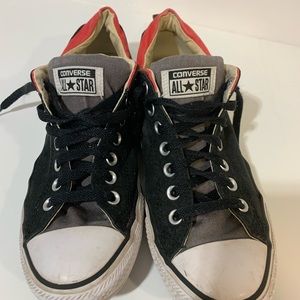 Converse All Stars mens sneakers.  Size 8.5, color: black/Red. Women’s 10.5